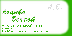 aranka bertok business card